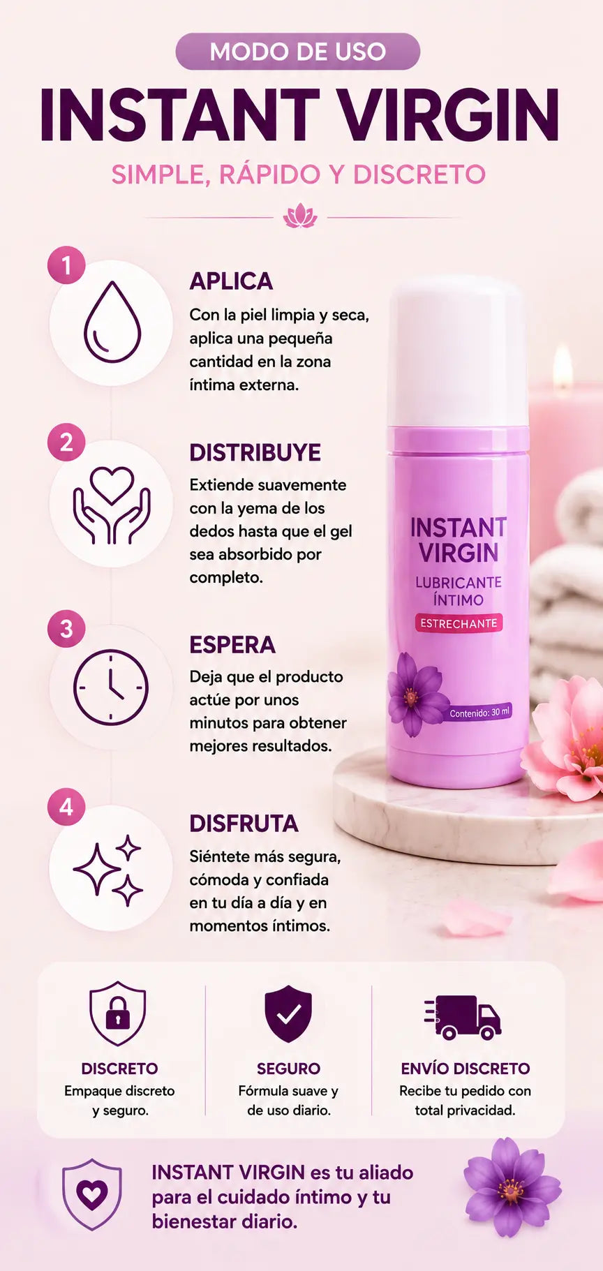 Instant Virgin Gel Íntimo Femenino 30 ml